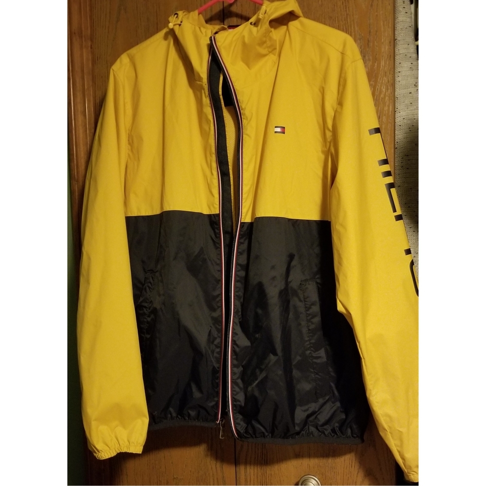 Tommy Hilfiger Yellow Zip Up Rain Jacket